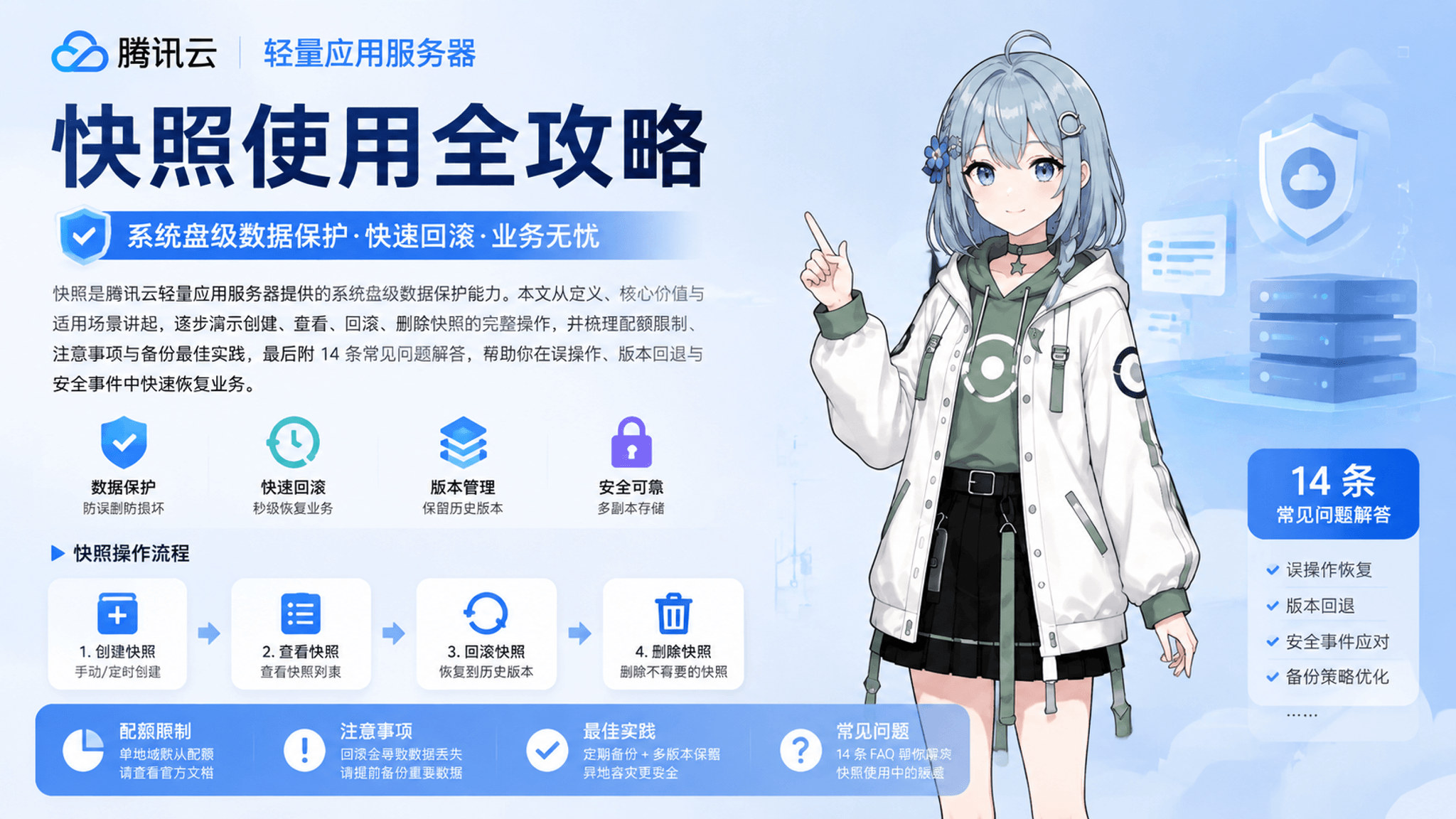 腾讯云轻量应用服务器快照备份完全指南：从创建到回滚